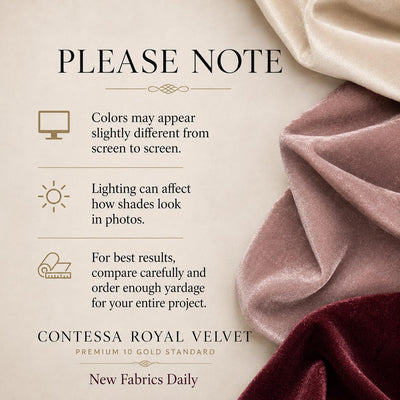Contessa Plush Non-Stretch Velvet Fabric for Apparel, Costumes, Curtains, Chair/Throw Pillow Cover, Crafts