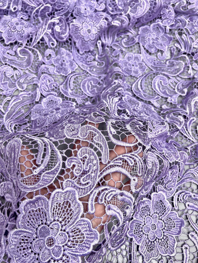 Maggie LAVENDER Guipure Venice Heavy Lace Fabric by the Yard - 10019
