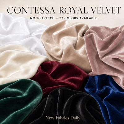 Contessa Plush Non-Stretch Velvet Fabric for Apparel, Costumes, Curtains, Chair/Throw Pillow Cover, Crafts