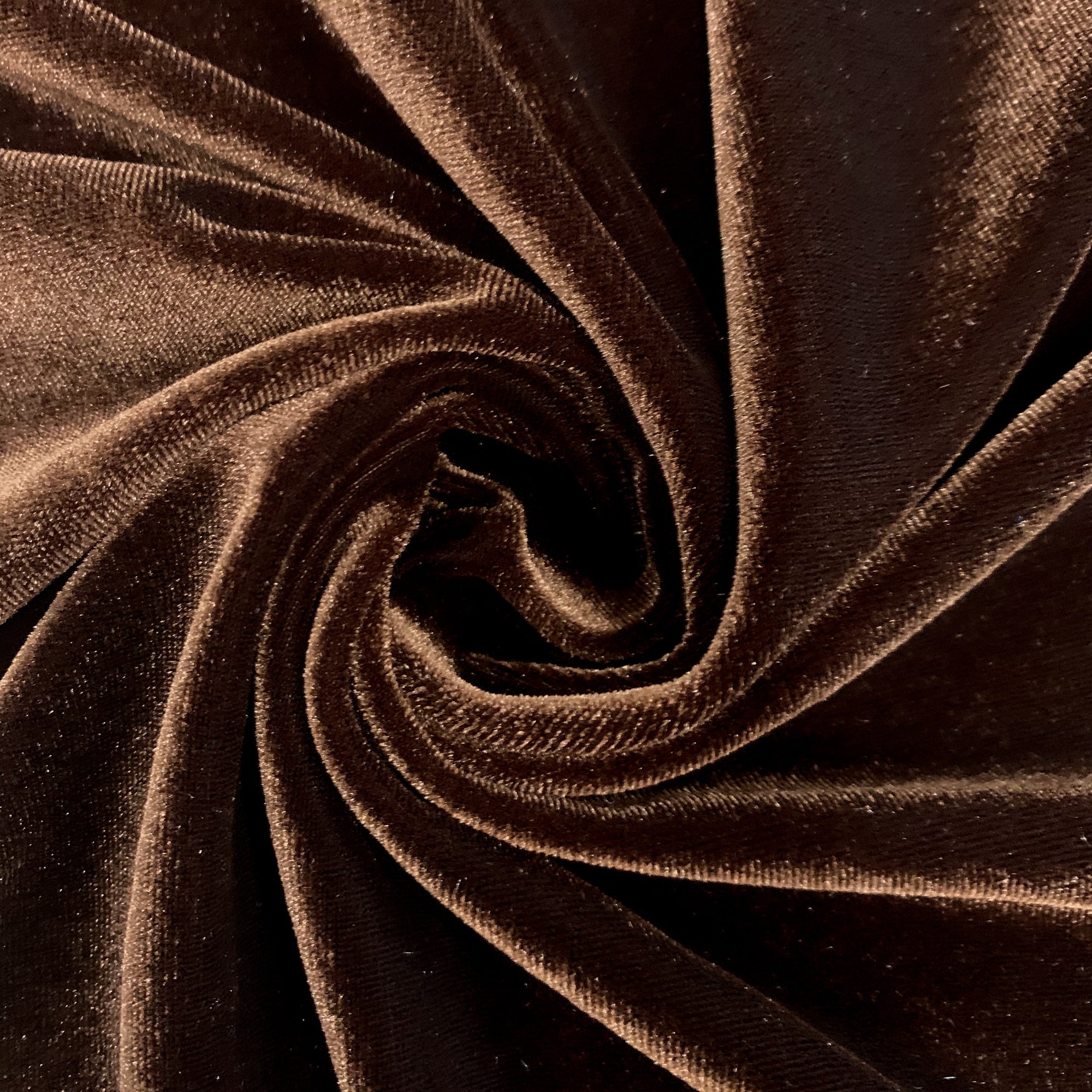 Princess BROWN Polyester Stretch Velvet Fabric for Bows, Top Knots, Head Wraps, Scrunchies, Clothes, Costumes, Crafts