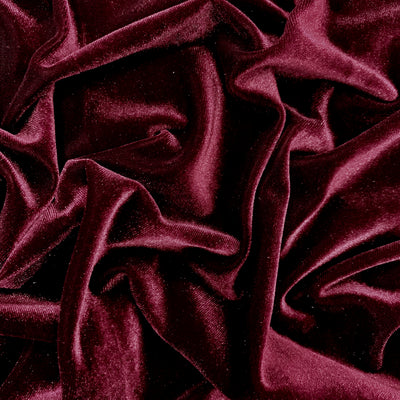 Princess BURGUNDY Polyester Stretch Velvet Fabric for Bows, Top Knots, Head Wraps, Scrunchies, Clothes, Costumes, Crafts