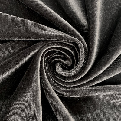 Princess CHARCOAL GREY-B Polyester Stretch Velvet Fabric for Bows, Top Knots, Head Wraps, Scrunchies, Clothes, Costumes, Crafts