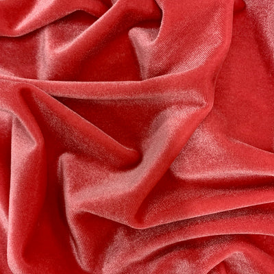 Princess DARK CORAL Polyester Stretch Velvet Fabric for Bows, Top Knots, Head Wraps, Scrunchies, Clothes, Costumes, Crafts