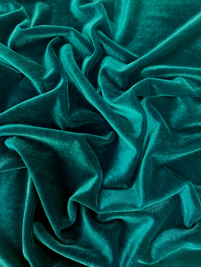 Princess DARK TEAL GREEN Polyester Stretch Velvet Fabric for Bows, Top Knots, Head Wraps, Scrunchies, Clothes, Costumes, Crafts