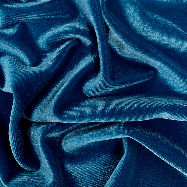 Princess LIGHT BLUE-B Polyester Stretch Velvet Fabric for Bows, Top Kn -  New Fabrics Daily