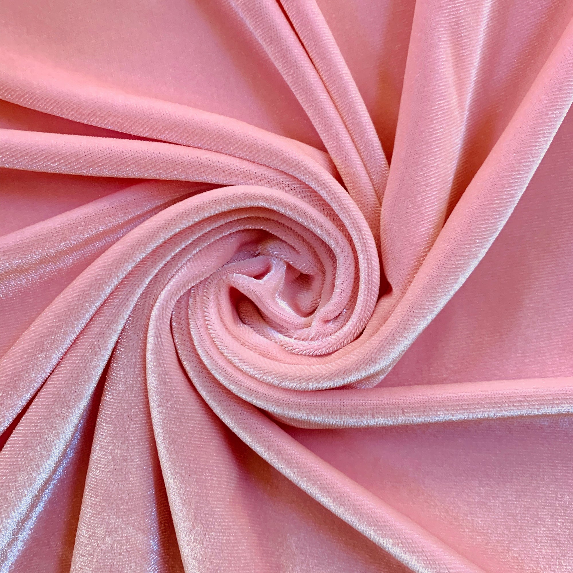 Princess LIGHT PINK Polyester Stretch Velvet Fabric for Bows, Top Knots, Head Wraps, Scrunchies, Clothes, Costumes, Crafts