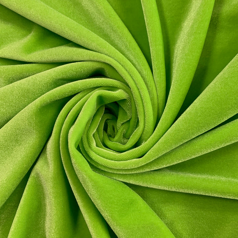 Princess LIME GREEN Polyester Stretch Velvet Fabric for Bows, Top Knots, Head Wraps, Scrunchies, Clothes, Costumes, Crafts