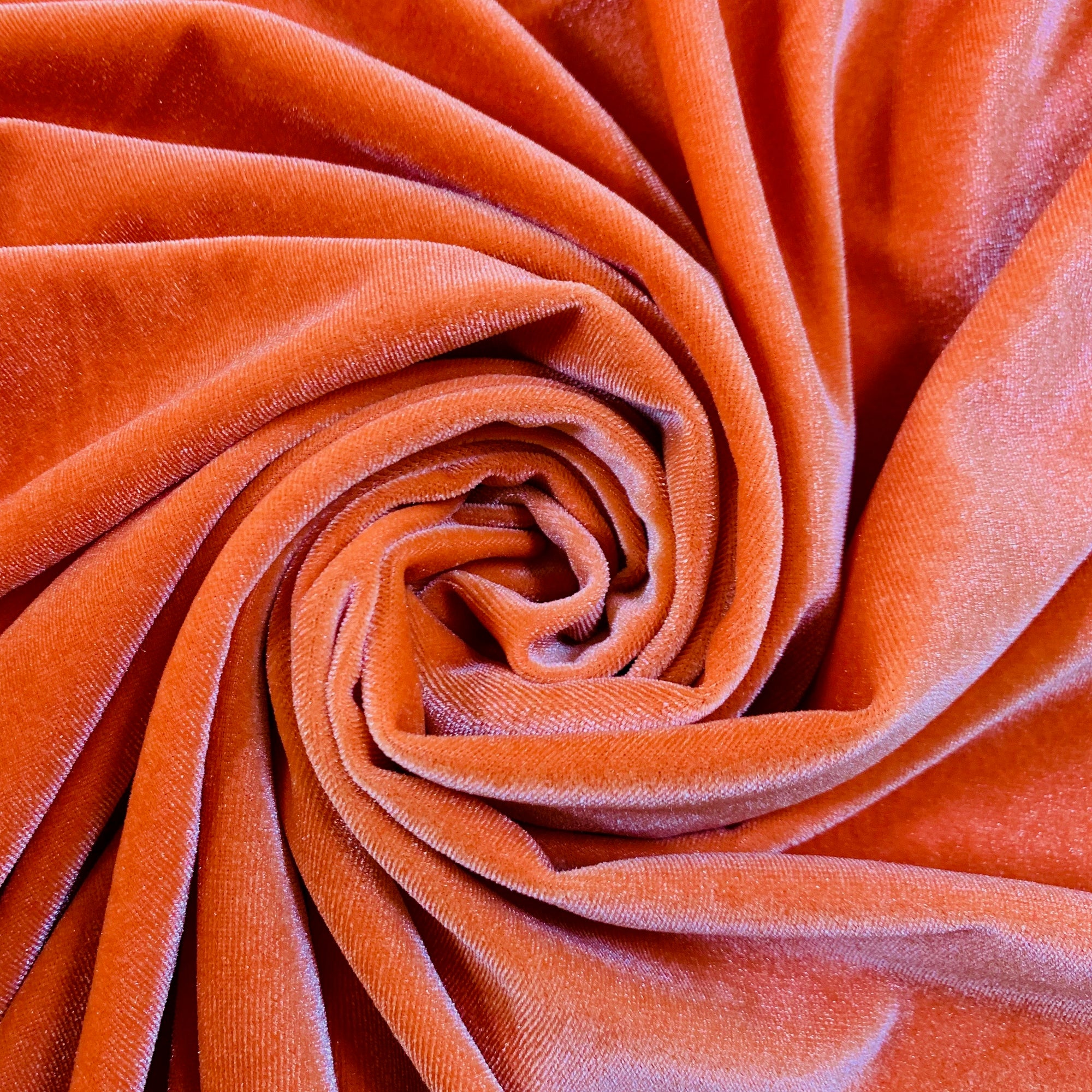 Princess ORANGE Polyester Stretch Velvet Fabric for Bows, Top Knots, Head Wraps, Scrunchies, Clothes, Costumes, Crafts
