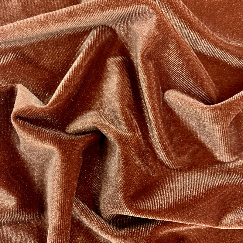 Princess RUST Polyester Stretch Velvet Fabric for Bows, Top Knots, Head Wraps, Scrunchies, Clothes, Costumes, Crafts