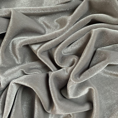 Princess LIGHT SILVER GREY Polyester Stretch Velvet Fabric for Bows, Top Knots, Head Wraps, Scrunchies, Clothes, Costumes, Crafts
