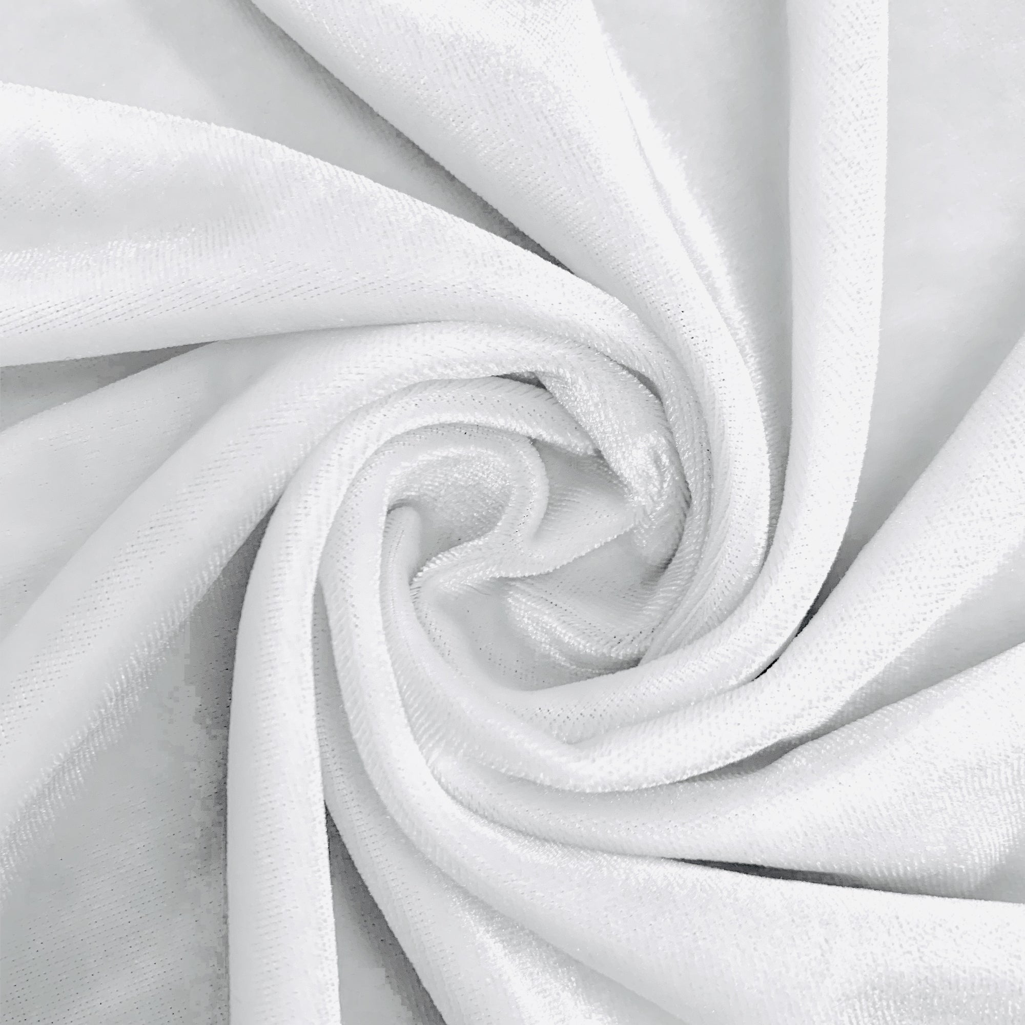 Princess WHITE Polyester Stretch Velvet Fabric for Bows, Top Knots, Head Wraps, Scrunchies, Clothes, Costumes, Crafts