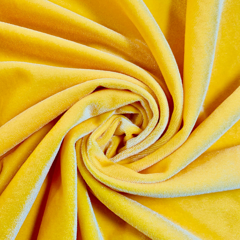 Princess YELLOW Polyester Stretch Velvet Fabric for Bows, Top Knots, Head Wraps, Scrunchies, Clothes, Costumes, Crafts