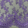Melody LILAC Polyester Floral Embroidery with Sequins on Mesh Lace Fabric by the Yard for Gown, Wedding, Bridesmaid, Prom