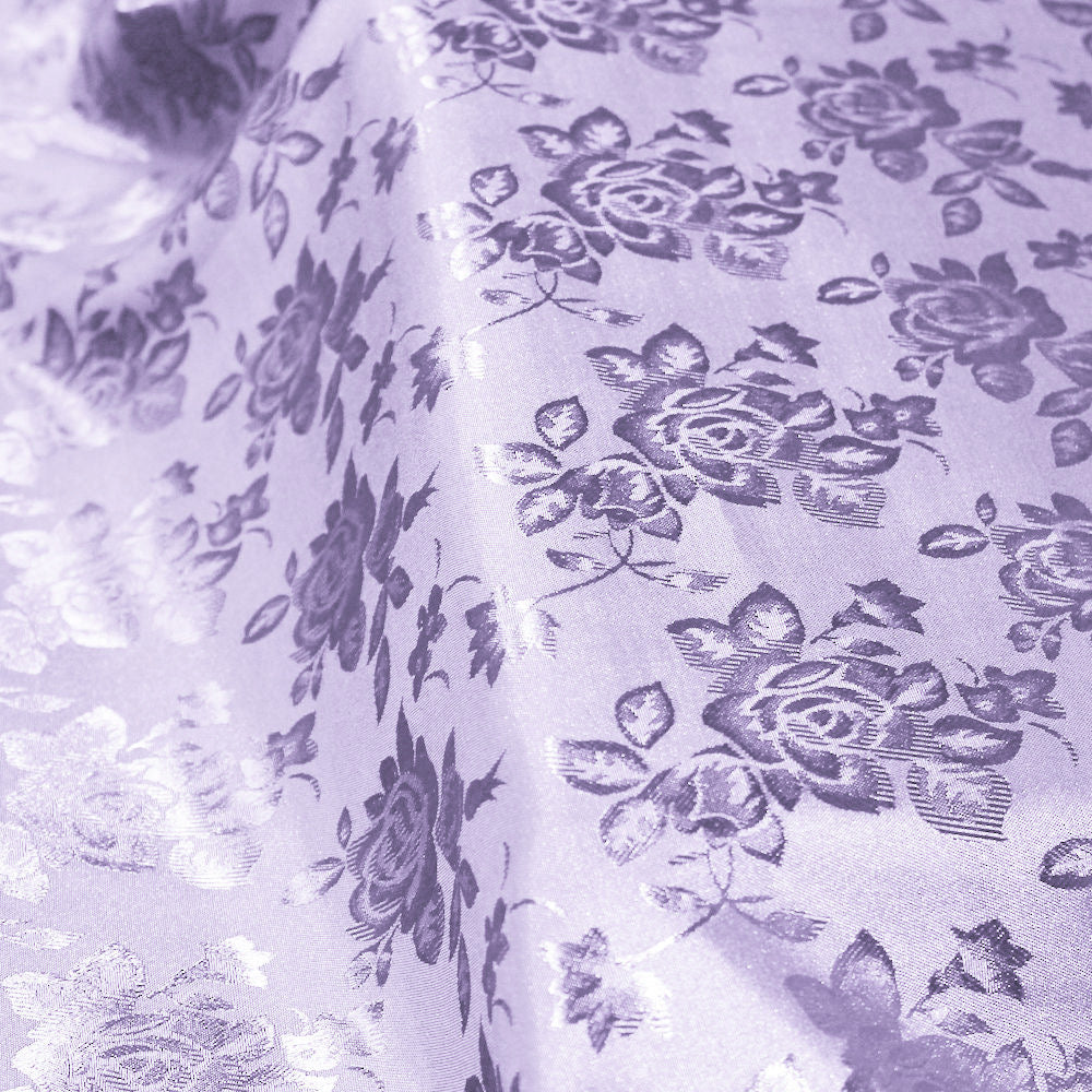 Kayla LILAC Polyester Floral Jacquard Brocade Satin Fabric by the Yard