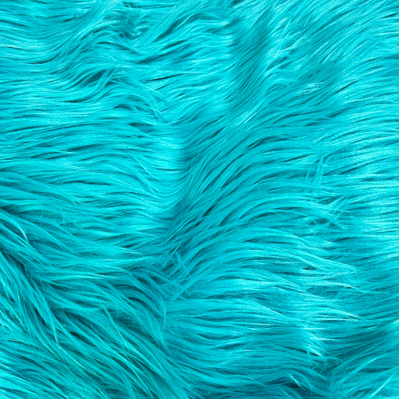 Eden AQUA BLUE Shaggy Long Pile Soft Faux Fur Fabric for Fursuit, Cosplay Costume, Photo Prop, Trim, Throw Pillow, Crafts