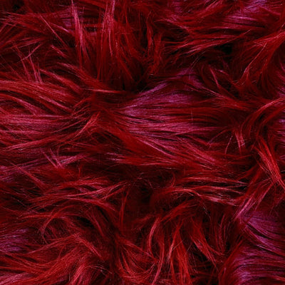 Eden BURGUNDY Shaggy Long Pile Soft Faux Fur Fabric for Fursuit, Cosplay Costume, Photo Prop, Trim, Throw Pillow, Crafts