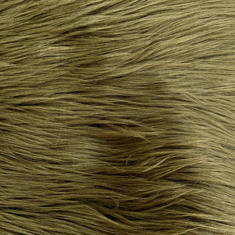 Eden DARK OLIVE GREEN Shaggy Long Pile Soft Faux Fur Fabric for Fursuit, Cosplay Costume, Photo Prop, Trim, Throw Pillow, Crafts