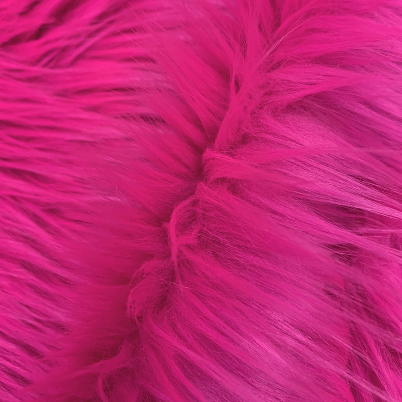 Eden HOT PINK Shaggy Long Pile Soft Faux Fur Fabric for Fursuit, Cosplay Costume, Photo Prop, Trim, Throw Pillow, Crafts