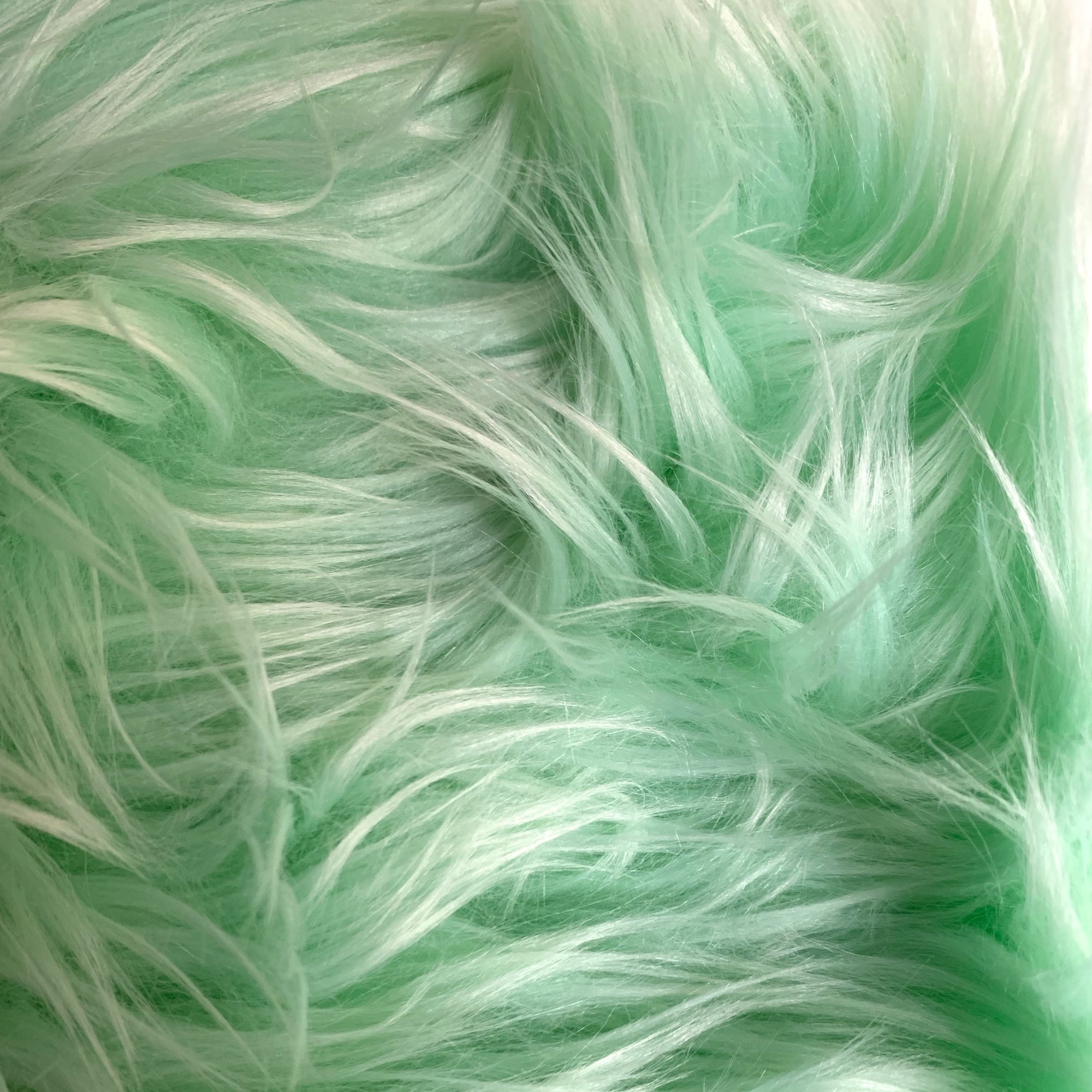 Eden LIGHT MINT GREEN Shaggy Long Pile Soft Faux Fur Fabric for Fursuit, Cosplay Costume, Photo Prop, Trim, Throw Pillow, Crafts