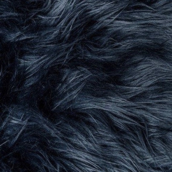 Eden NAVY BLUE Shaggy Long Pile Soft Faux Fur Fabric for Fursuit, Cosplay Costume, Photo Prop, Trim, Throw Pillow, Crafts