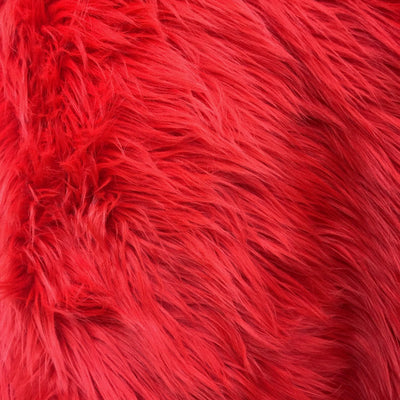 Eden RED Shaggy Long Pile Soft Faux Fur Fabric for Fursuit, Cosplay Costume, Photo Prop, Trim, Throw Pillow, Crafts