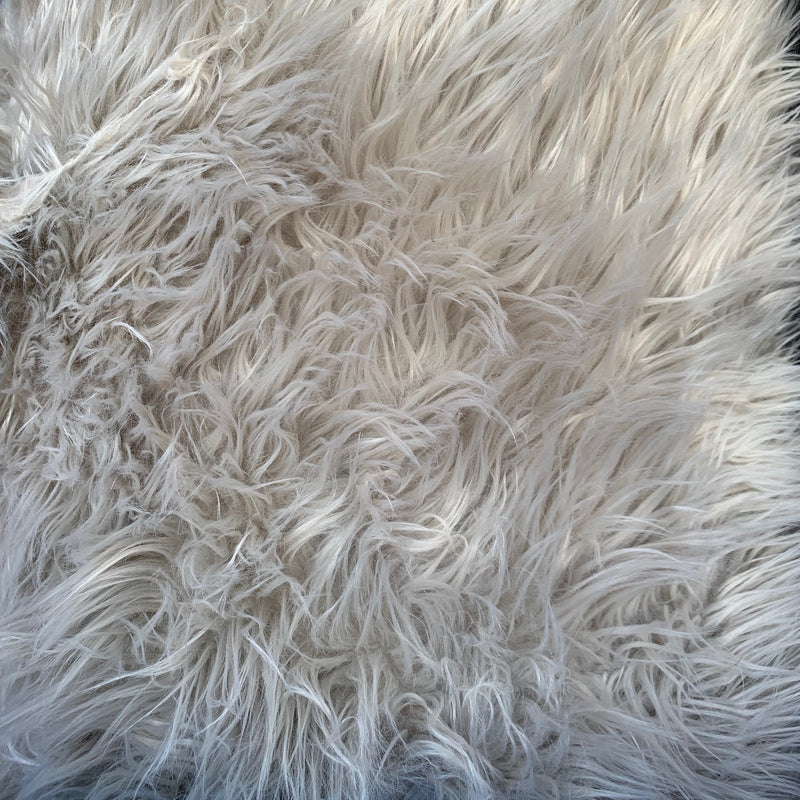 Eden SILVER Shaggy Long Pile Soft Faux Fur Fabric for Fursuit, Cosplay Costume, Photo Prop, Trim, Throw Pillow, Crafts