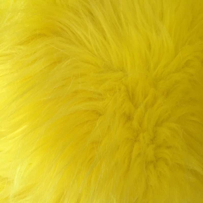 Eden YELLOW Shaggy Long Pile Soft Faux Fur Fabric for Fursuit, Cosplay Costume, Photo Prop, Trim, Throw Pillow, Crafts
