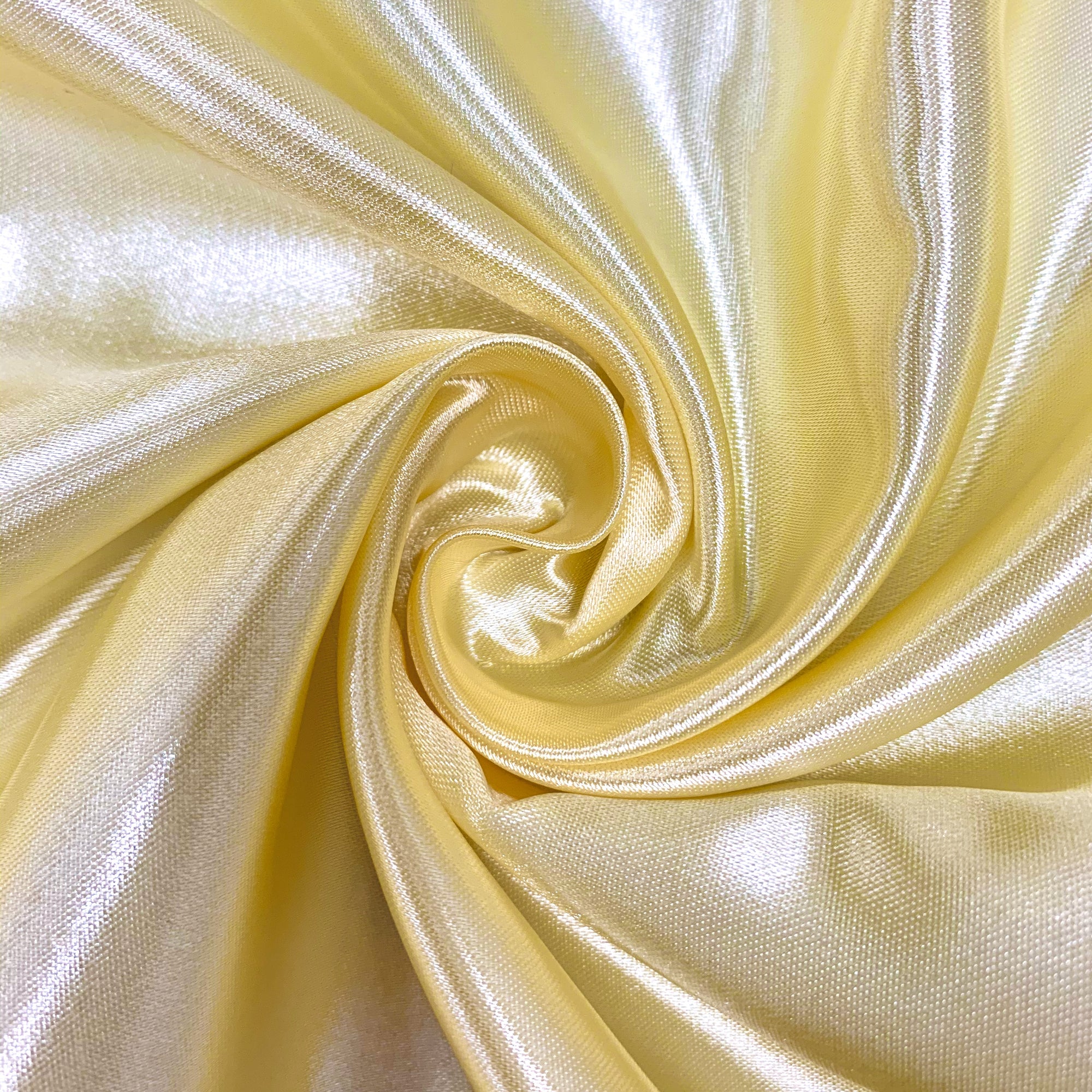 Eliza PALE YELLOW Shiny Heavy Bridal Wedding Satin Fabric by the Yard