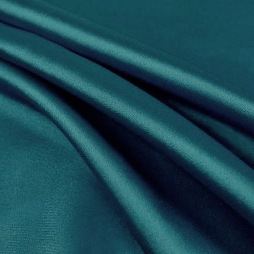 Payton DARK TURQUOISE Faux Silk Stretch Charmeuse Satin Fabric by the Yard