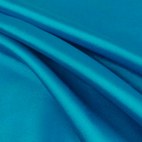Payton TURQUOISE BLUE Faux Silk Stretch Charmeuse Satin Fabric by the Yard