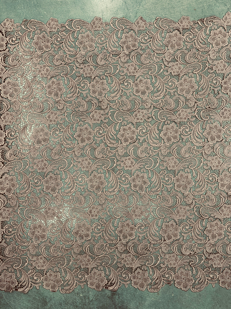 Maggie DARK MAUVE Guipure Venice Heavy Lace Fabric by the Yard