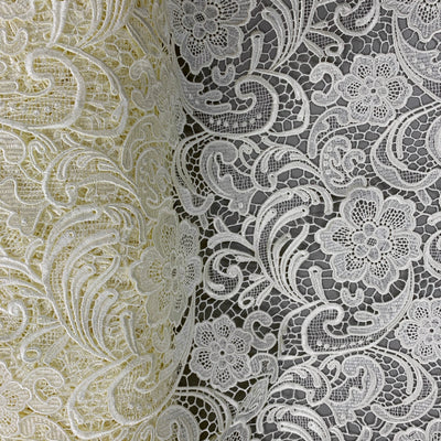 Maggie IVORY Guipure Venice Heavy Lace Fabric by the Yard