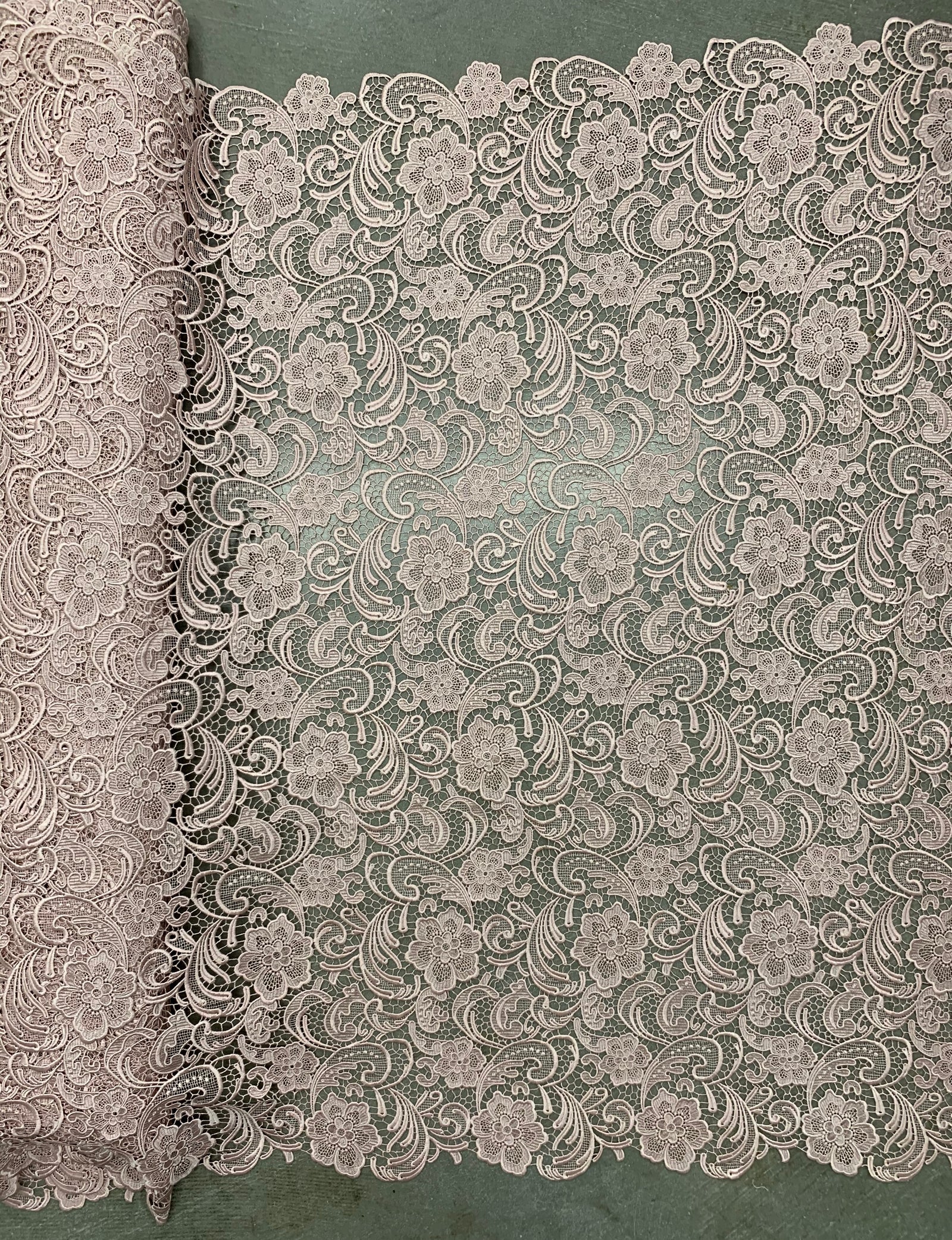 Maggie LIGHT MAUVE Guipure Venice Heavy Lace Fabric by the Yard