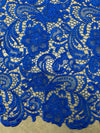 Maggie ROYAL BLUE Guipure Venice Heavy Lace Fabric by the Yard - 10019