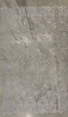 Elise GREY Polyester Corded Floral Embroidery on Mesh Lace Fabric by the Yard