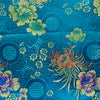 Kate TURQUOISE Floral Brocade Chinese Satin Fabric by the Yard