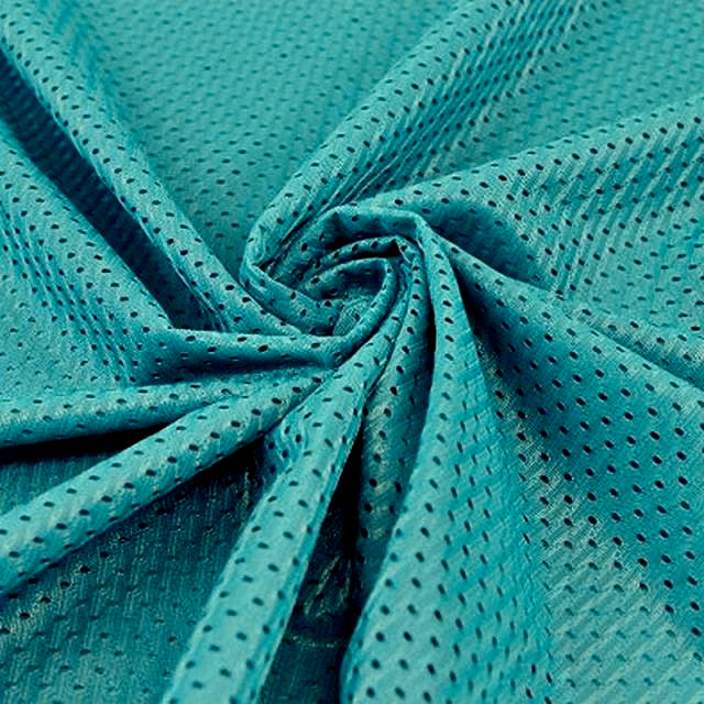 Sawyer TEAL Polyester Football Sports Mesh Knit Fabric