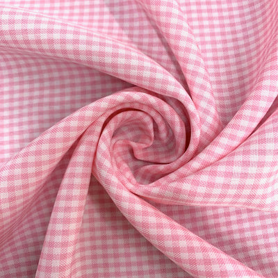 Keira PINK Mini Checkered Poly Poplin Fabric by the Yard