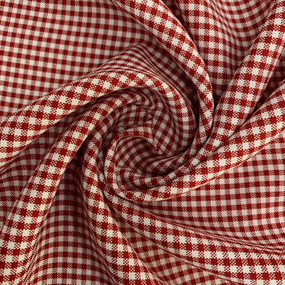 Keira RED Mini Checkered Poly Poplin Fabric by the Yard