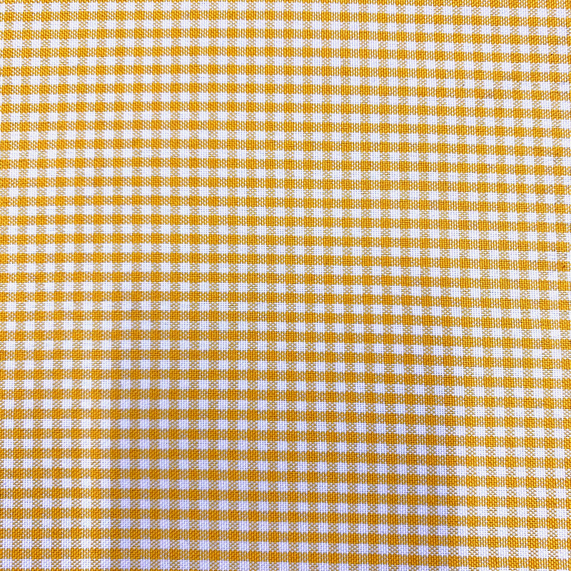 Keira TANGERINE Mini Checkered Poly Poplin Fabric by the Yard
