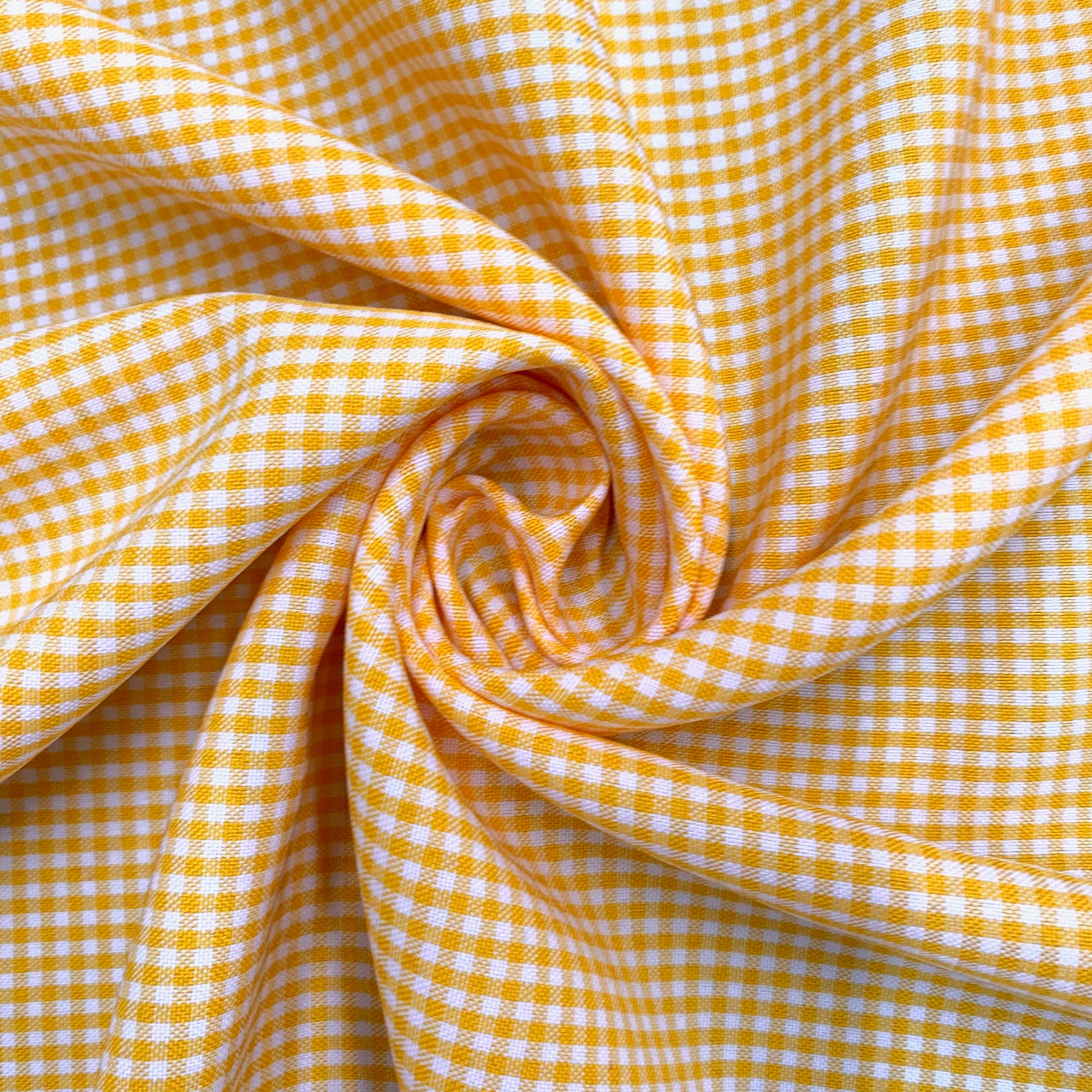 Keira TANGERINE Mini Checkered Poly Poplin Fabric by the Yard