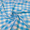 Camille TURQUOISE 1" Big Checkered Gingham Pattern Poly Poplin Fabric by the Yard