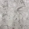 Brynn SILVER Paisley Floral Brocade Chinese Satin Fabric by the Yard