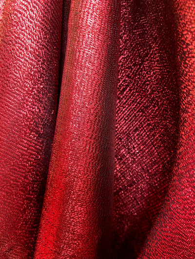 Kenzie RED Light Weight Lamé Fabric by the Yard