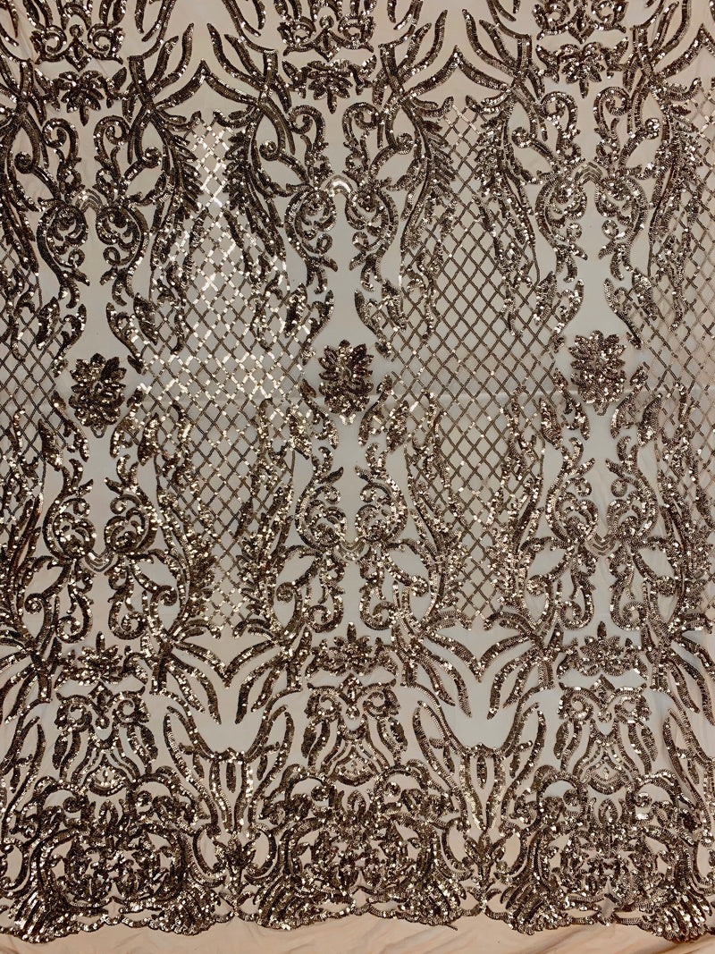 Phoebe BRONZE Sequins on Mesh Lace Fabric