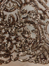 Phoebe BRONZE Sequins on Mesh Lace Fabric