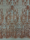 Phoebe COPPER Sequins on Mesh Lace Fabric