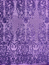 Phoebe VIOLET Sequins on Mesh Lace Fabric