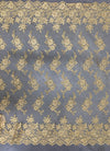 Diana GOLD Polyester Corded Floral Embroidery on Mesh Lace Fabric by the Yard