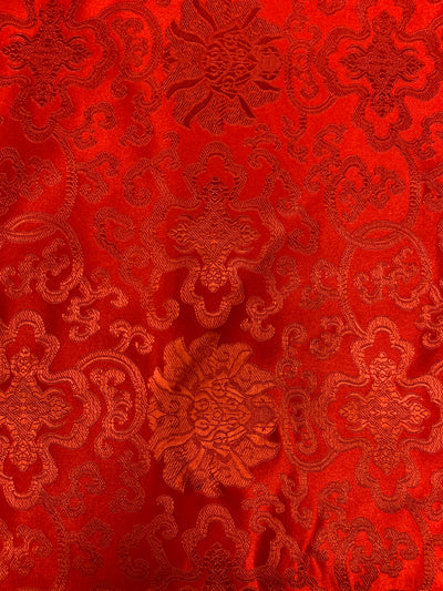 Adelaide RED Chinese Brocade Satin Fabric